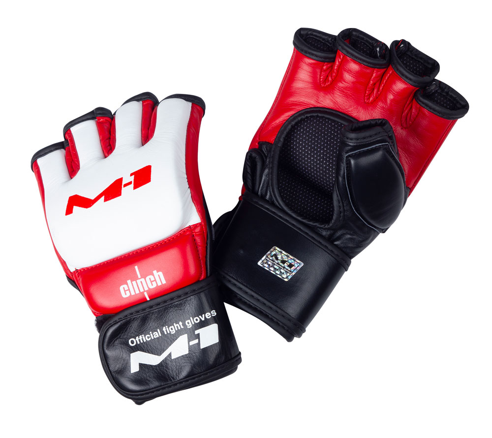 Перчатки для смешанных единоборств Clinch M1 Global Official Fight Gloves бело-красно-черные