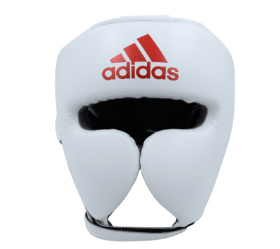 Шлем боксерский AdiStar Pro Headgear бело-красныйе