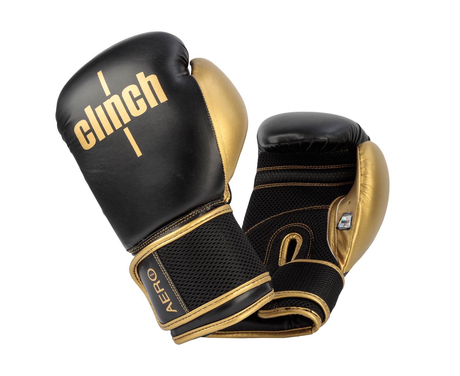 Перчатки боксерские Clinch Aero 2.0 черно-золотые