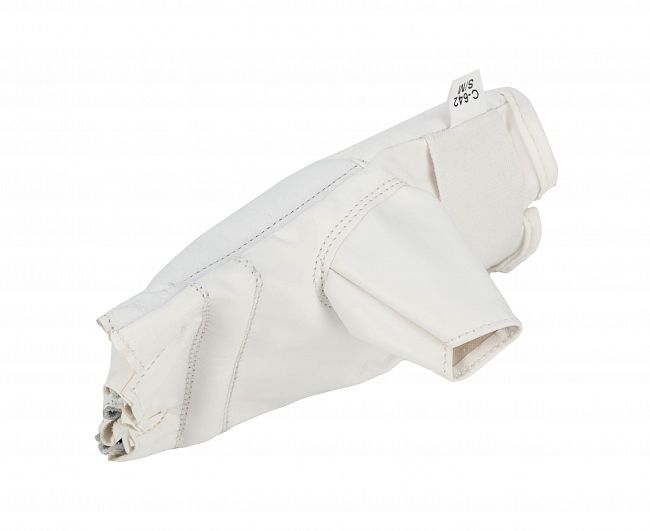 Перчатки снарядные (Шингарты) Clinch Bag Gloves Cut Finger Kyokushinkai белые фото 5