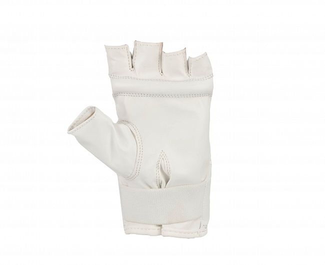 Перчатки снарядные (Шингарты) Clinch Bag Gloves Cut Finger Kyokushinkai белые фото 4