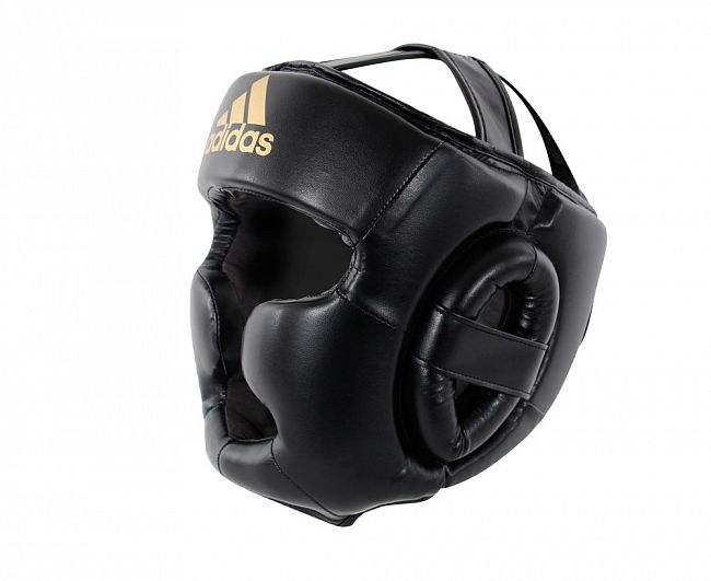 Шлем боксерский Speed Super Pro Training Extra Protect черно-золотой фото 6