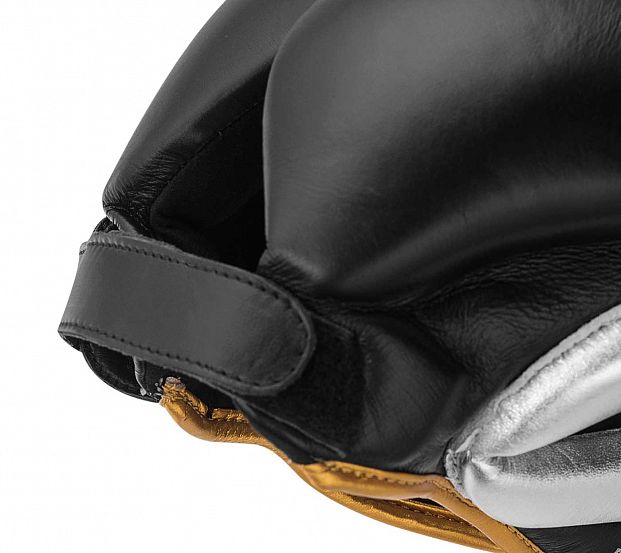 Шлем боксерский AdiStar Pro Metallic Headgear черно-серебристо-золотой фото 8