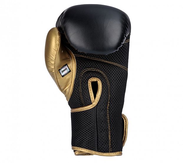 Перчатки боксерские Clinch Aero черно-золотые фото 4