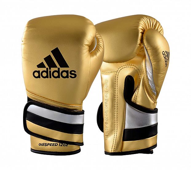 Перчатки боксерские AdiSpeed Metallic золото-серебристо-черные