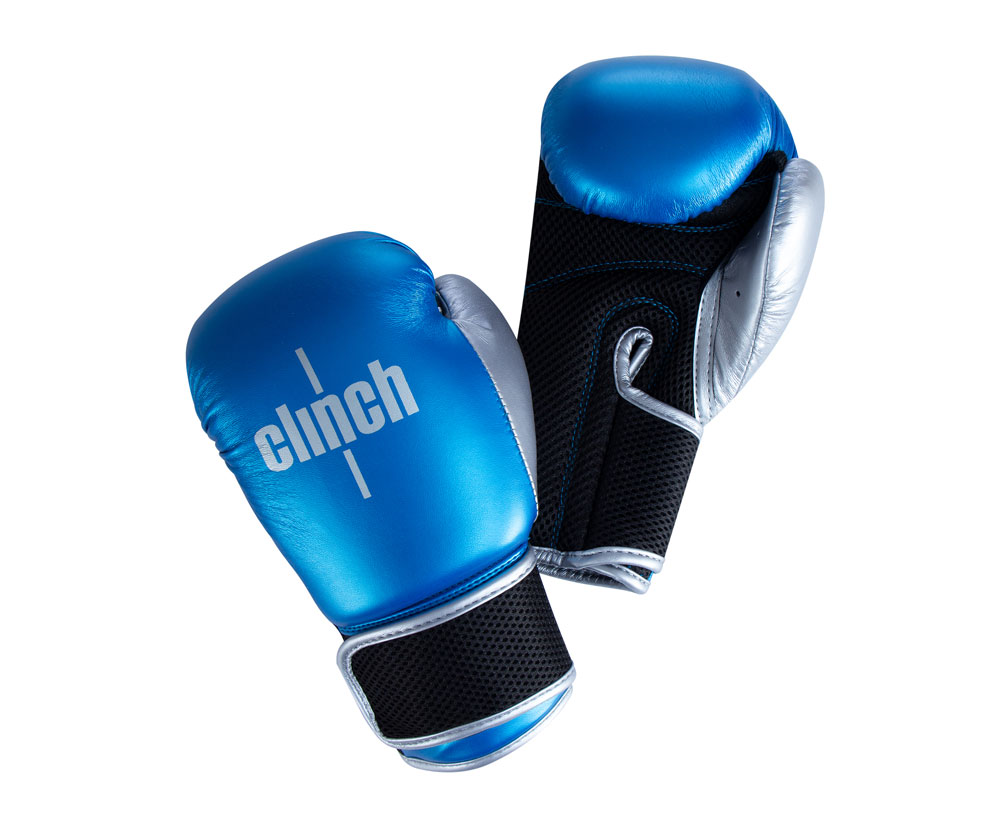 Перчатки боксерские Clinch Kids сине-серебристые