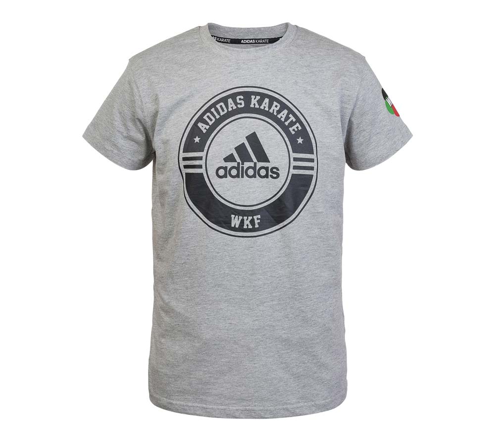 Футболка Combat Sport T-Shirt Karate WKF серо-черная