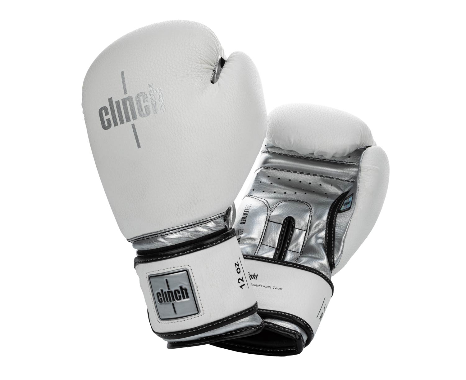 Перчатки боксерские Clinch Fight 2.0 бело-серебристые
