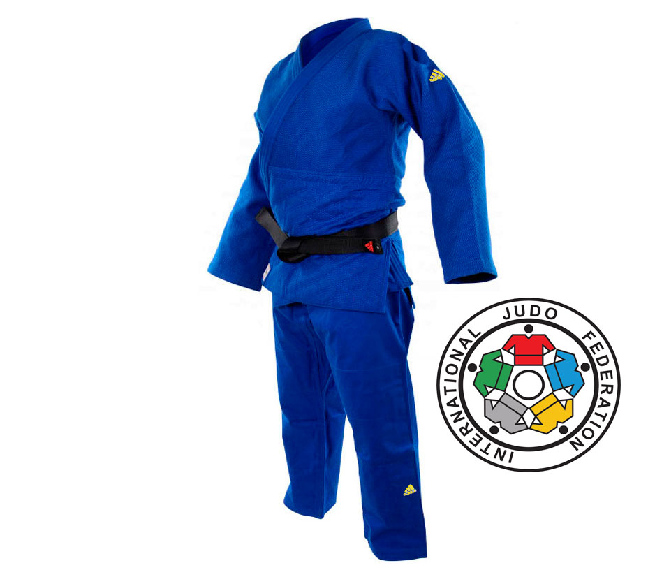 Кимоно для дзюдо Champion 2 IJF Slim Fit Olympic синее с золотым логотипом