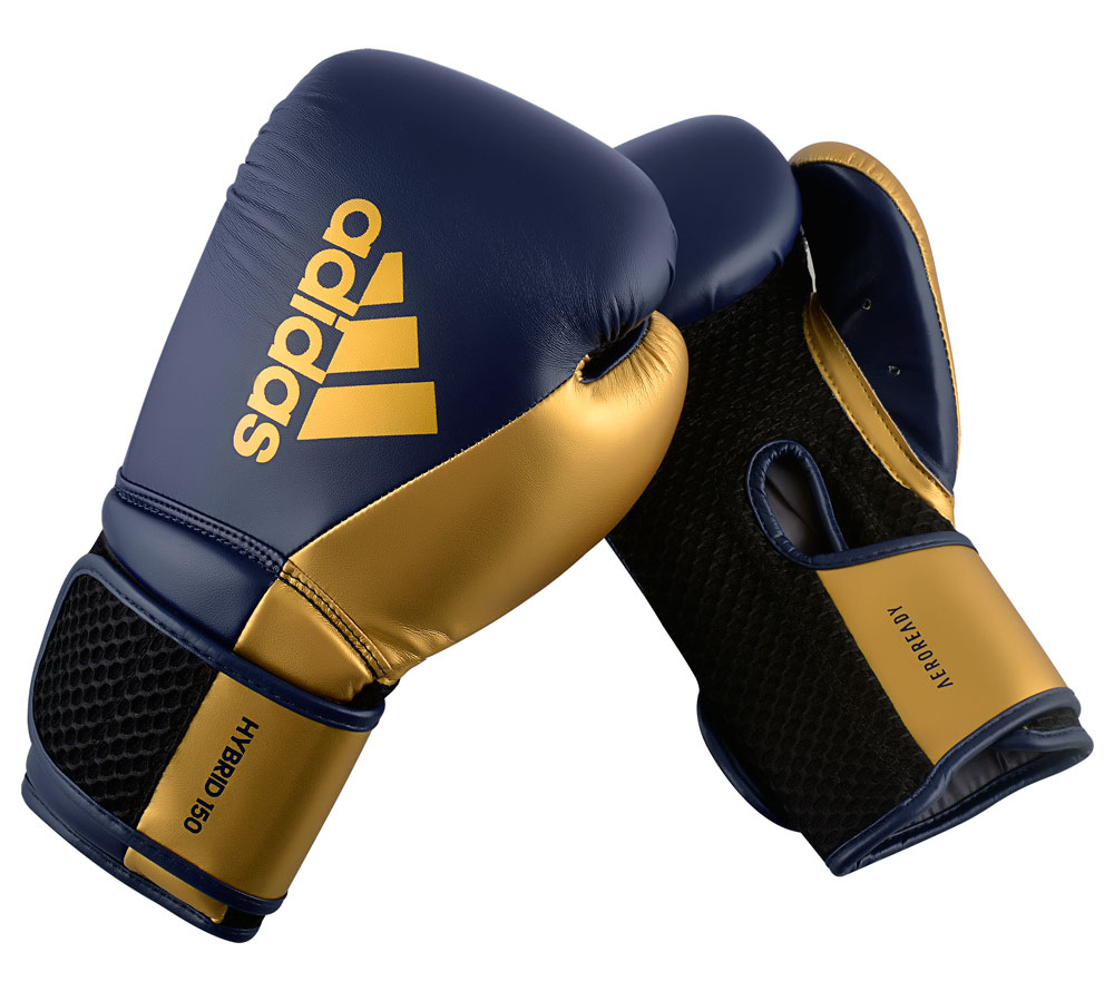 Перчатки боксерские Hybrid 150 темносине-золотые