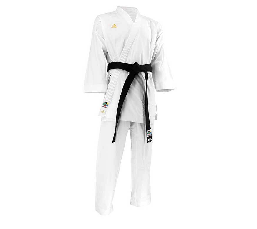 Кимоно для карате Taikyoku Hybrid Cut WKF белое с золотым логотипом