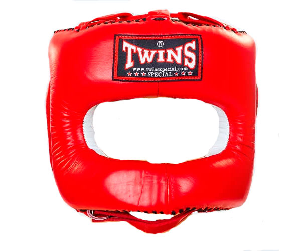 Шлем боксерский Twins Special с бампером красный