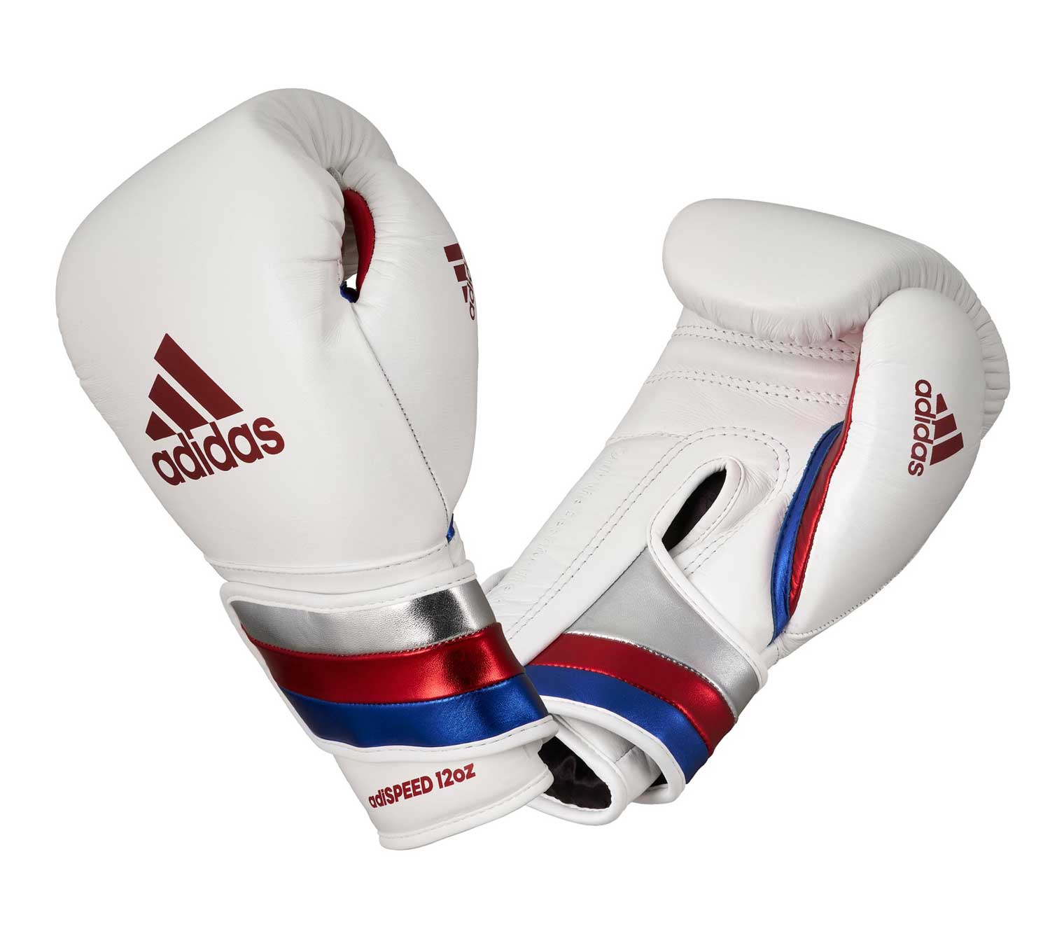 Перчатки боксерские AdiSpeed бело-сине-красные