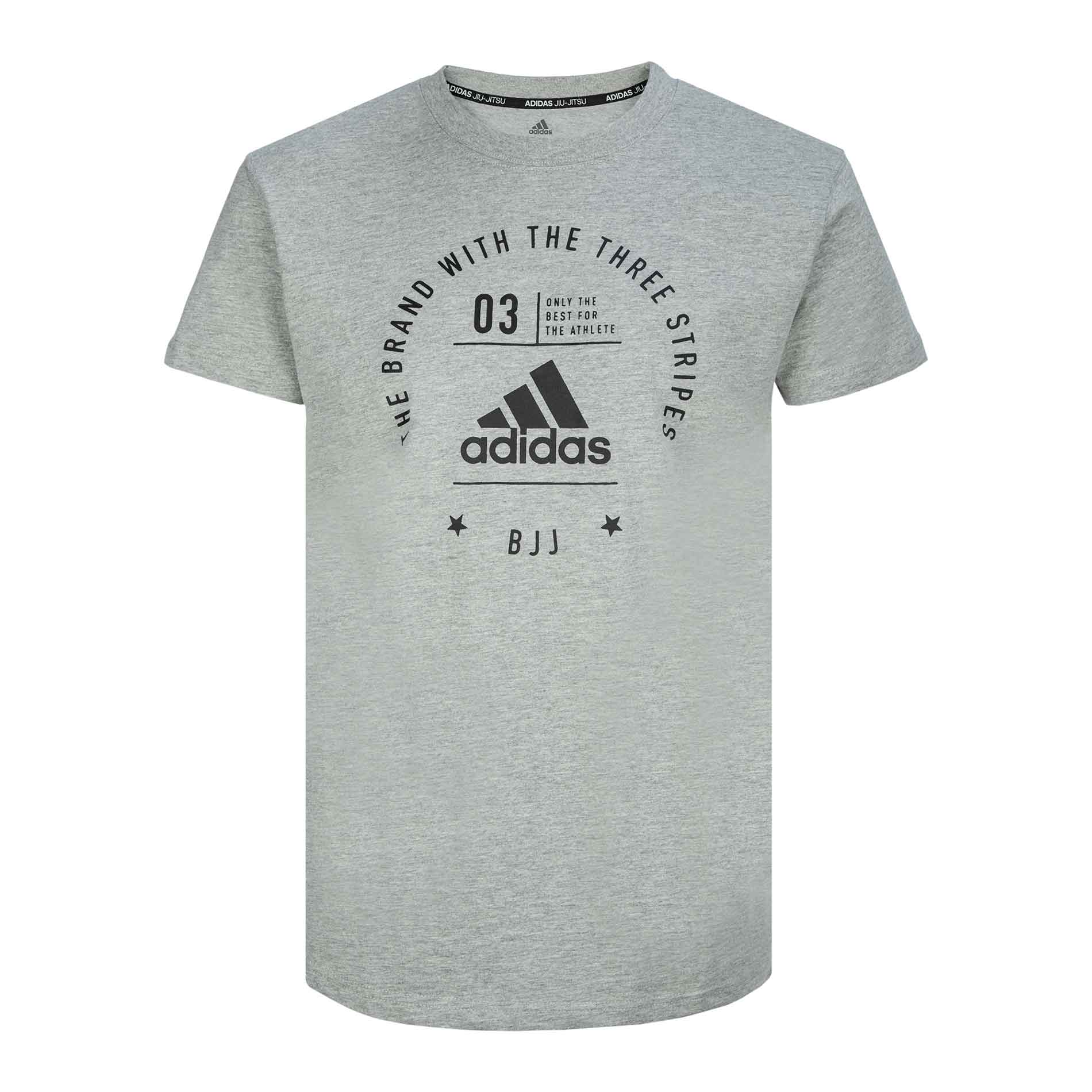 Футболка The Brand With The Three Stripes T-Shirt BJJ серо-черная