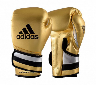 Перчатки боксерские AdiSpeed Metallic золото-серебристо-черныее