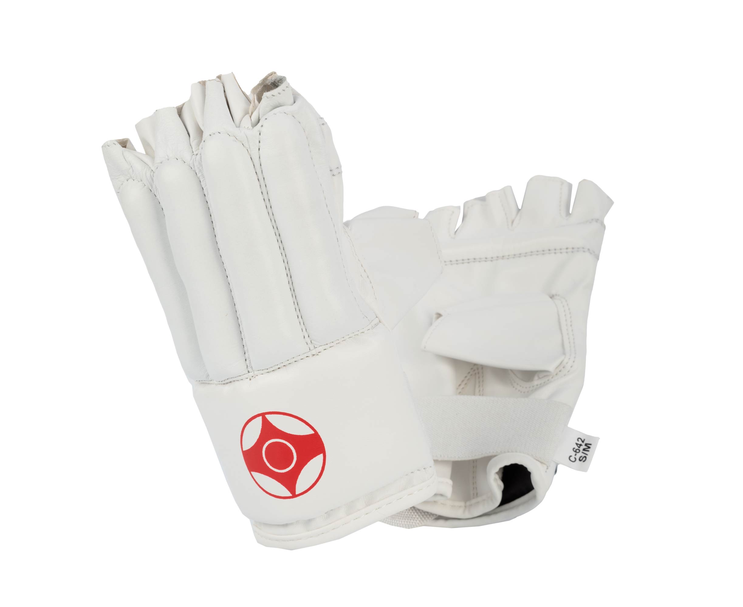 Перчатки снарядные (Шингарты) Clinch Bag Gloves Cut Finger Kyokushinkai белые