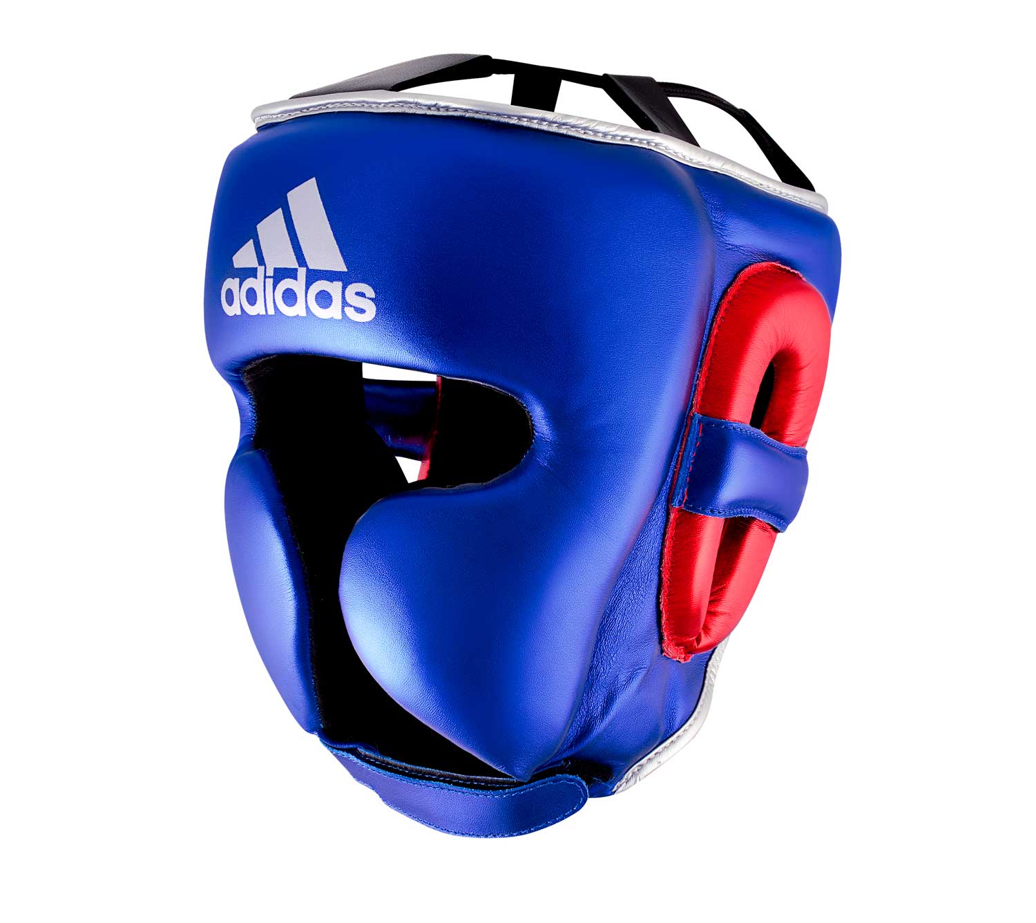 Шлем боксерский AdiStar Pro Metallic Headgear сине-красно-серебристый