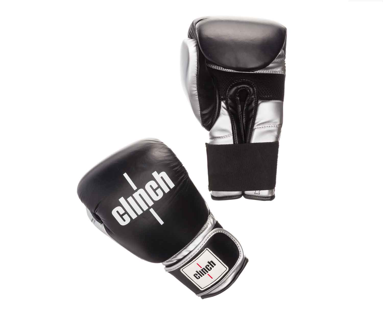 Перчатки боксерские Clinch Prime черно-серебристые