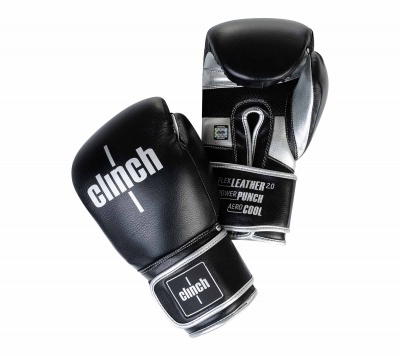 Перчатки боксерские Clinch Punch 2.0 черно-серебристыее