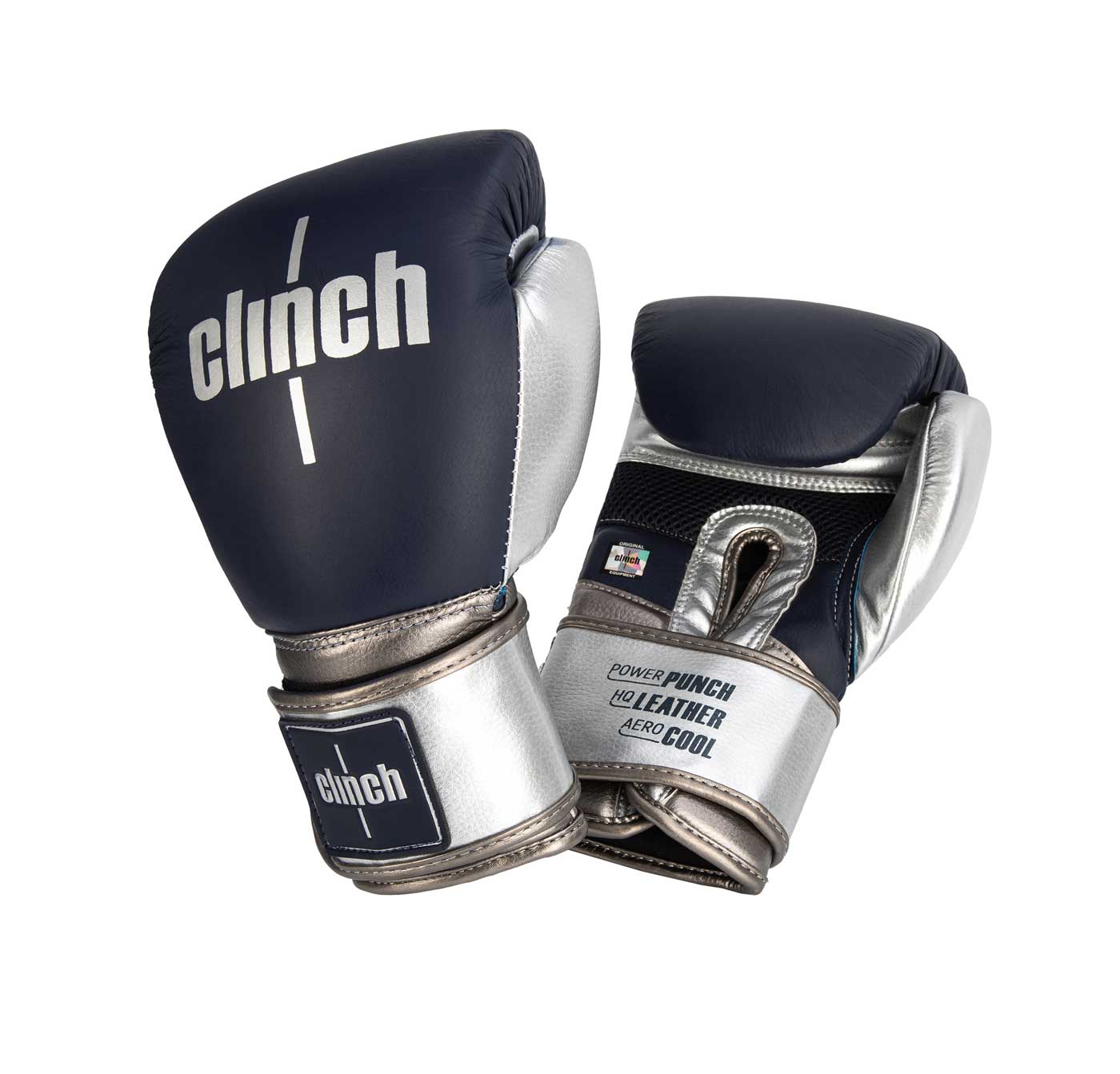 Перчатки боксерские Clinch Prime 2.0 темносине-серебристые