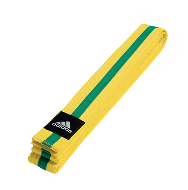 Пояс для единоборств Striped Belt желто-зеленый