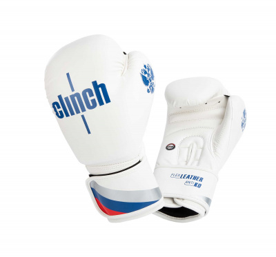 Перчатки боксерские Clinch Olimp бело-синиее