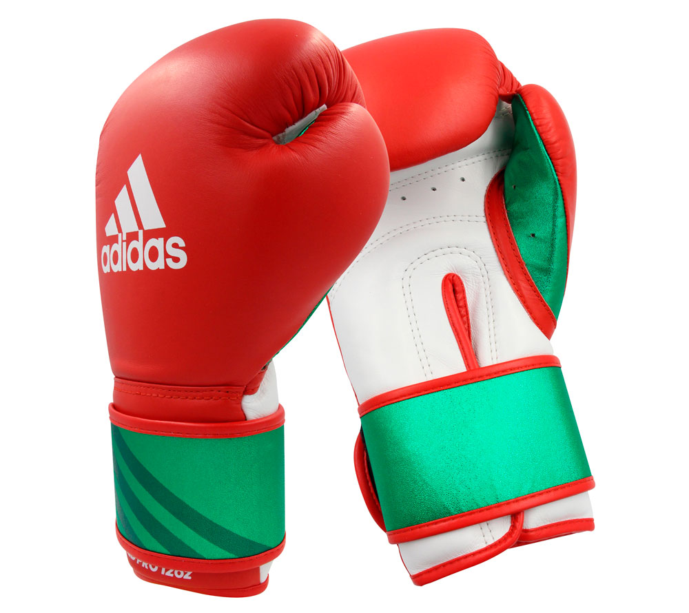 Перчатки боксерские Speed Pro красно-бело-зеленые