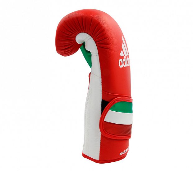 Перчатки боксерские AdiSpeed красно-бело-зеленые фото 4