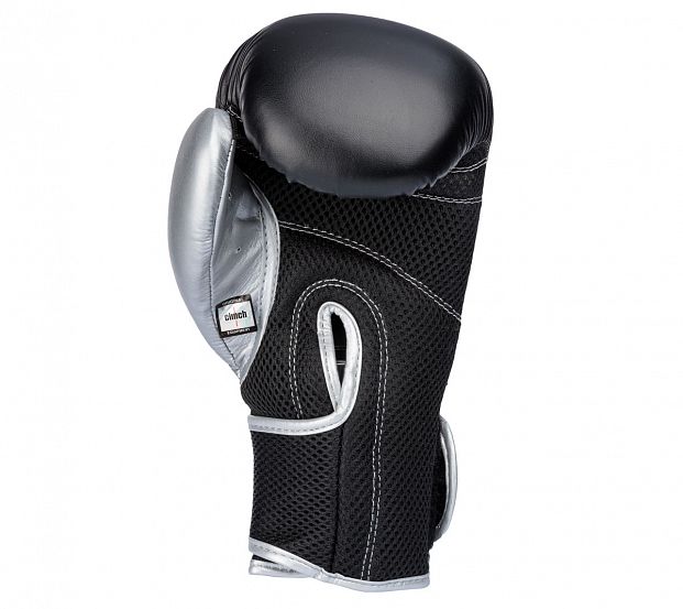 Перчатки боксерские Clinch Aero черно-серебристые фото 4