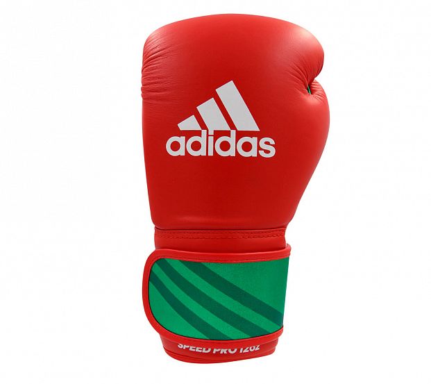 Перчатки боксерские Speed Pro красно-бело-зеленые фото 2