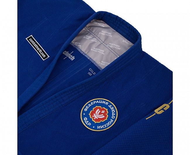 Кимоно для дзюдо Clinch Judo Gold FDR синее фото 11