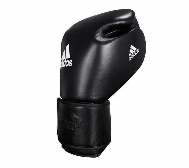 Перчатки боксерские Muay Thai Gloves 300 черно-белые фото 3