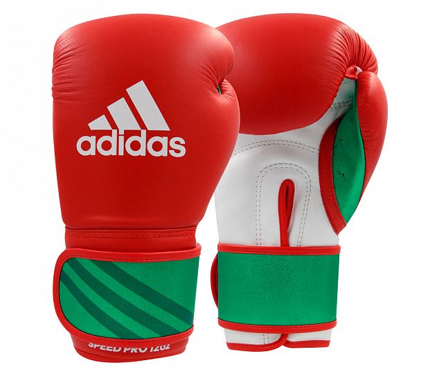 Перчатки боксерские Speed Pro красно-бело-зеленые фото 10