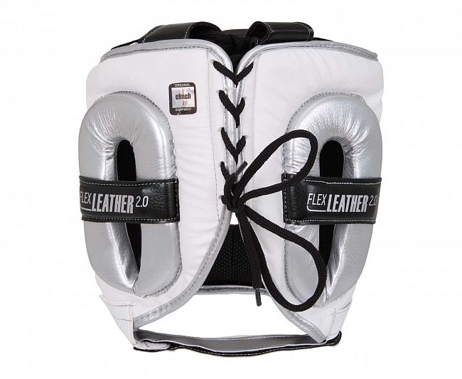 Шлем для единоборств с бампером Clinch Face Guard бело-серебристый фото 5
