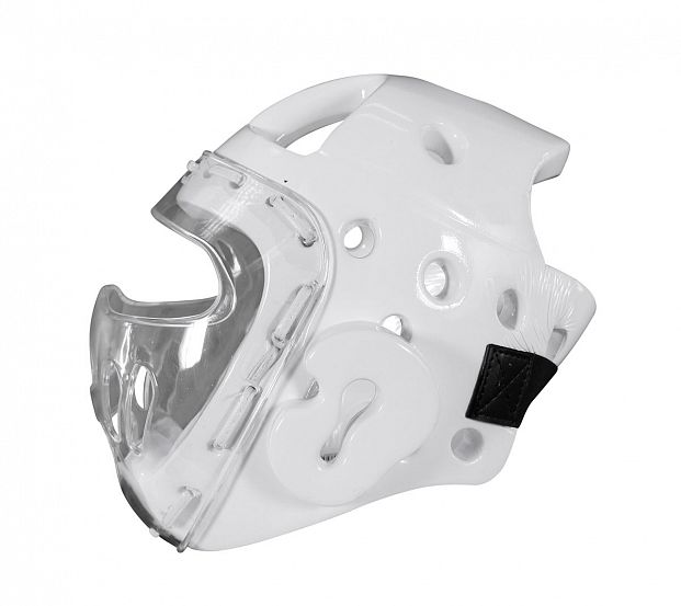Шлем для тхэквондо с маской Head Guard Face Mask WT белый фото 10