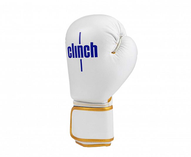 Перчатки боксерские Clinch Olimp Premium Champion Line бело-синие фото 3