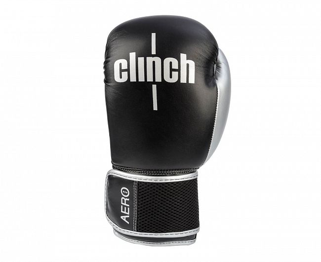 Перчатки боксерские Clinch Aero 2.0 черно-серебристые фото 2