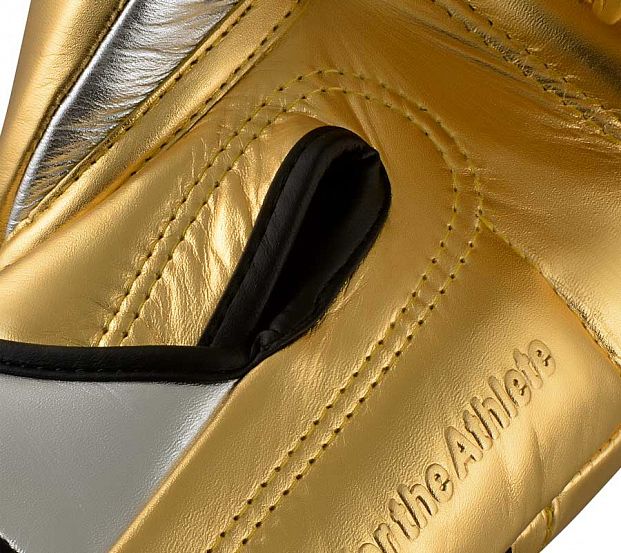 Перчатки боксерские AdiSpeed Metallic золото-серебристо-черные фото 15