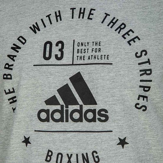 Футболка детская The Brand With The Three Stripes T-Shirt Boxing Kids серо-черная фото 2