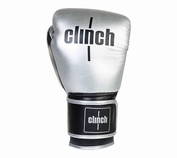 Перчатки боксерские Clinch Punch 2.0 серебристо-черные фото 2