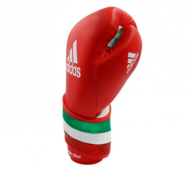 Перчатки боксерские AdiSpeed красно-бело-зеленые фото 3