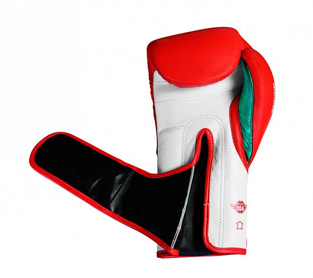 Перчатки боксерские AdiSpeed красно-бело-зеленые фото 7