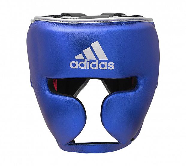 Шлем боксерский AdiStar Pro Metallic Headgear сине-красно-серебристый фото 3