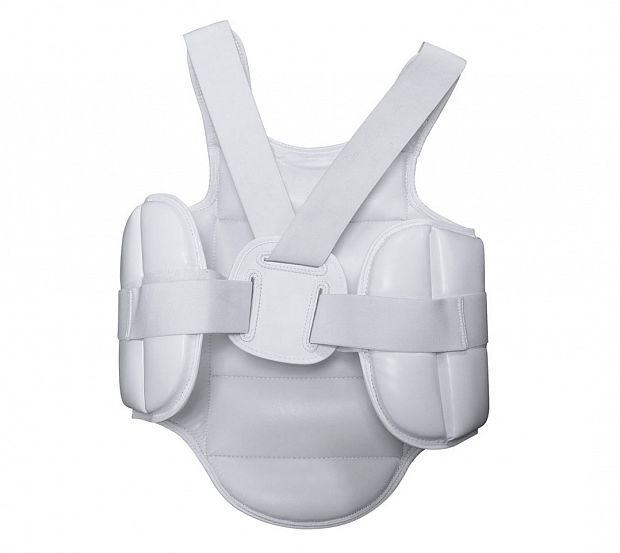 Защита корпуса детская Body Protector WKF белая c черным логотипом фото 2