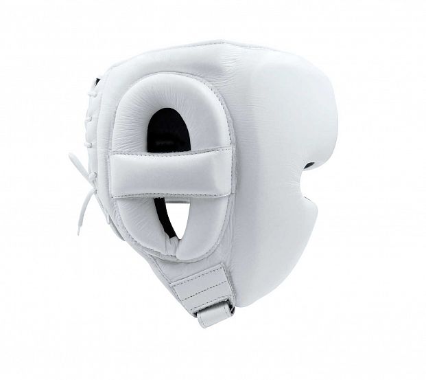 Шлем боксерский AdiStar Pro Headgear бело-черный фото 2