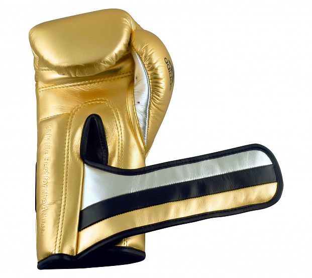 Перчатки боксерские AdiSpeed Metallic золото-серебристо-черные фото 12