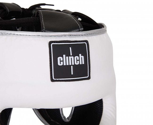 Шлем для единоборств с бампером Clinch Face Guard бело-серебристый фото 8