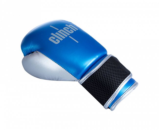 Перчатки боксерские Clinch Kids сине-серебристые фото 12