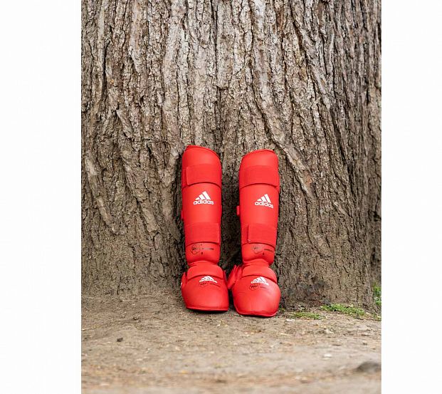 Защита голени и стопы WKF Shin & Removable Foot красная фото 10