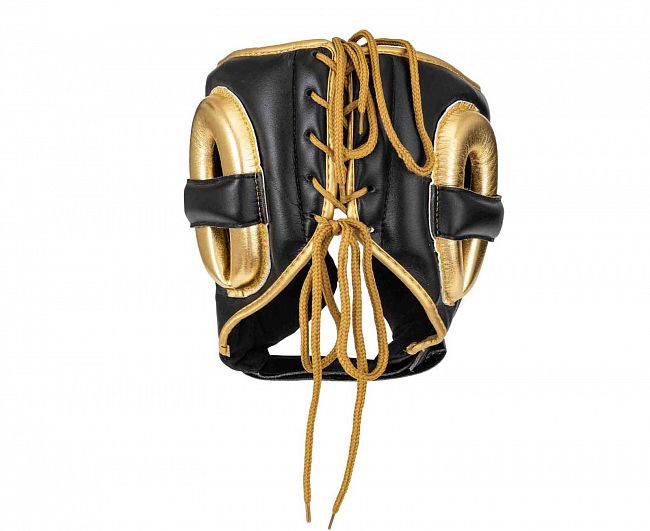 Шлем боксерский AdiStar Pro Head Gear черно-золотой фото 5